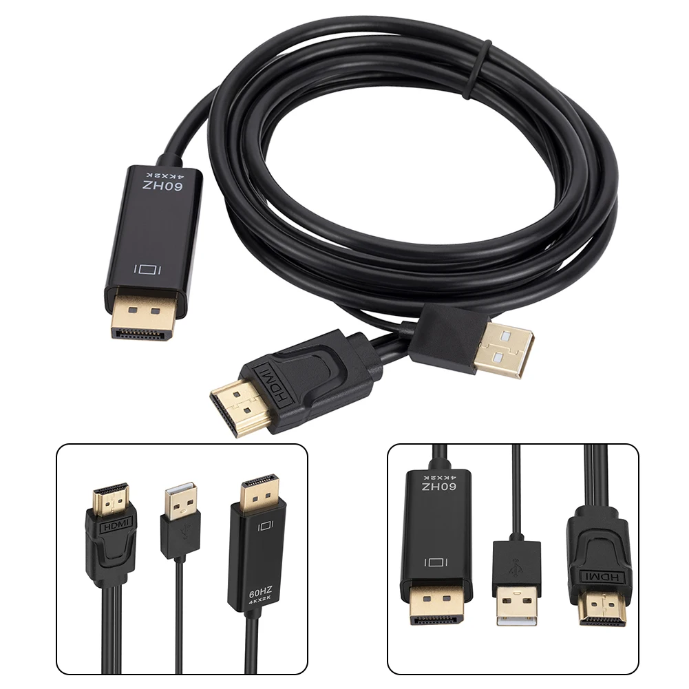 

HDMI-Compatible TO DP Cable 4k60hz Converter Cable Game Laptop Monitor Conversion Support DisplayPort