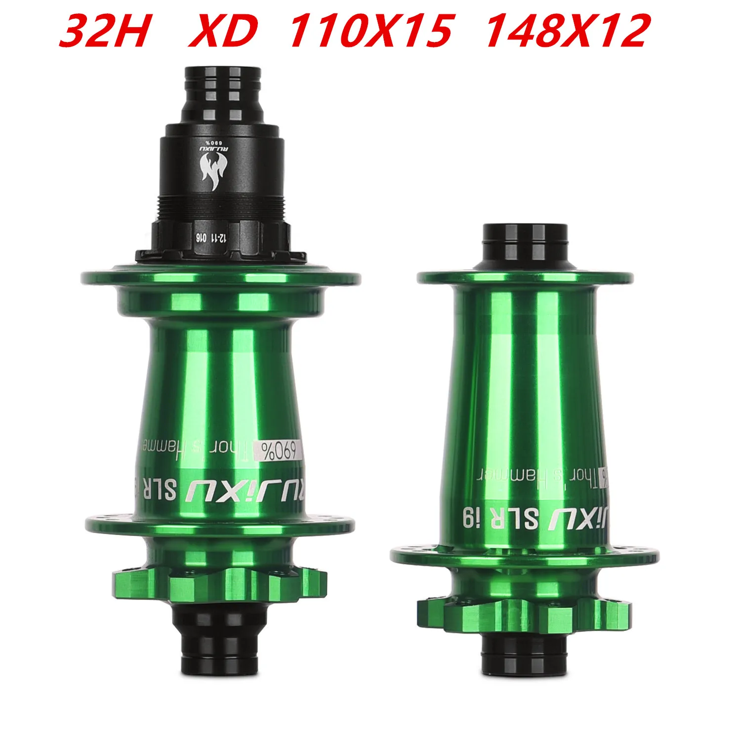 Фото зеленый RUJIXU SLR I9 690 Click Hub 7 подшипников Ступица для горного велосипеда MTB Передняя и задняя 32 отверстия QR TA BOOST Ступица дискового тормоза Велосипедные ступицы MS/XD №4