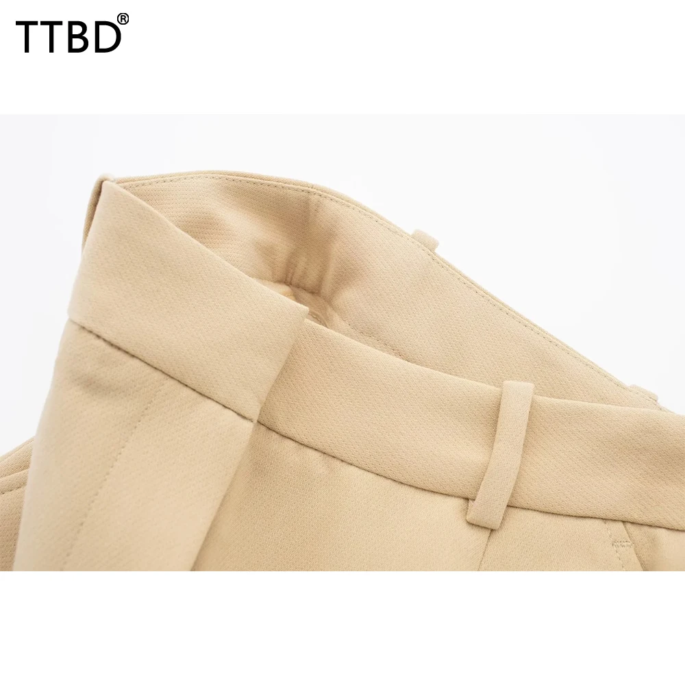 TTBD Woman Chic darted high-waist bermuda shorts Women Fashion high-waist shorts Female summer streetwear Mujer