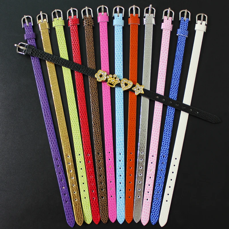 50 штук 8мм L 210мм браслет DIY аксессуары PU браслет-змея со слайдерами символов букв для женщин и детей подарок.