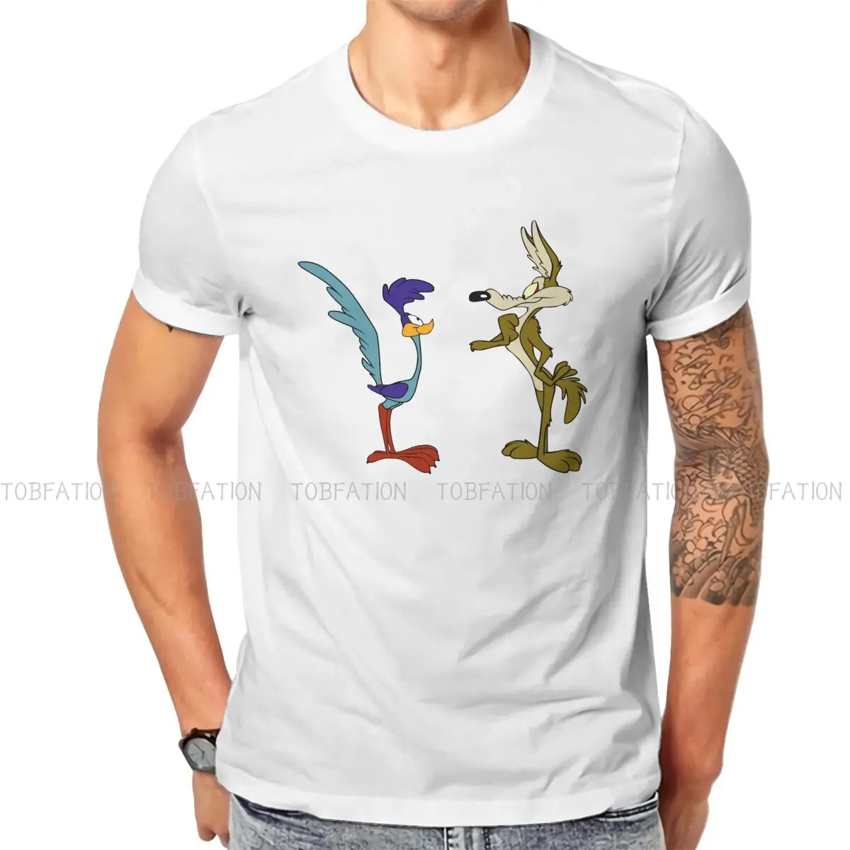 

Fun O Neck TShirt Wile E. Coyote and the Road Runner Pure Cotton Original T Shirt Men Tops New Design Oversized