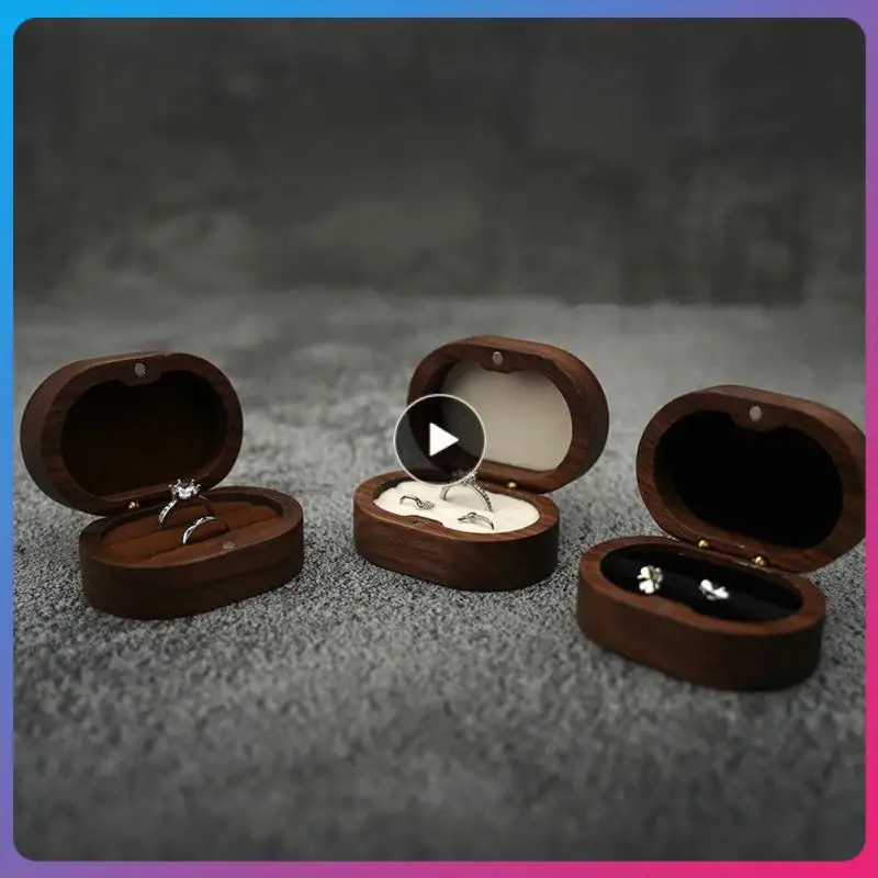 

Rustic Jewelry Box Wood Wedding Ring Box Earring Rings Boxes Case Jewelry Organizer Luxury Jewelry Gift Packaging Storage Boxes