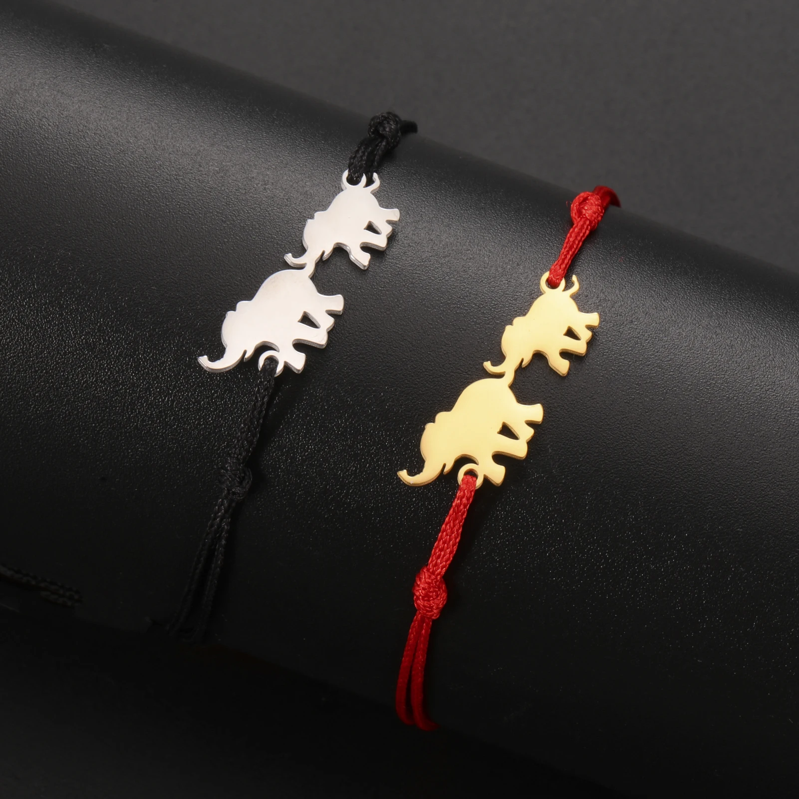 Прекрасный слон браслет из нержавеющей стали родитель и ребенок животное кулон