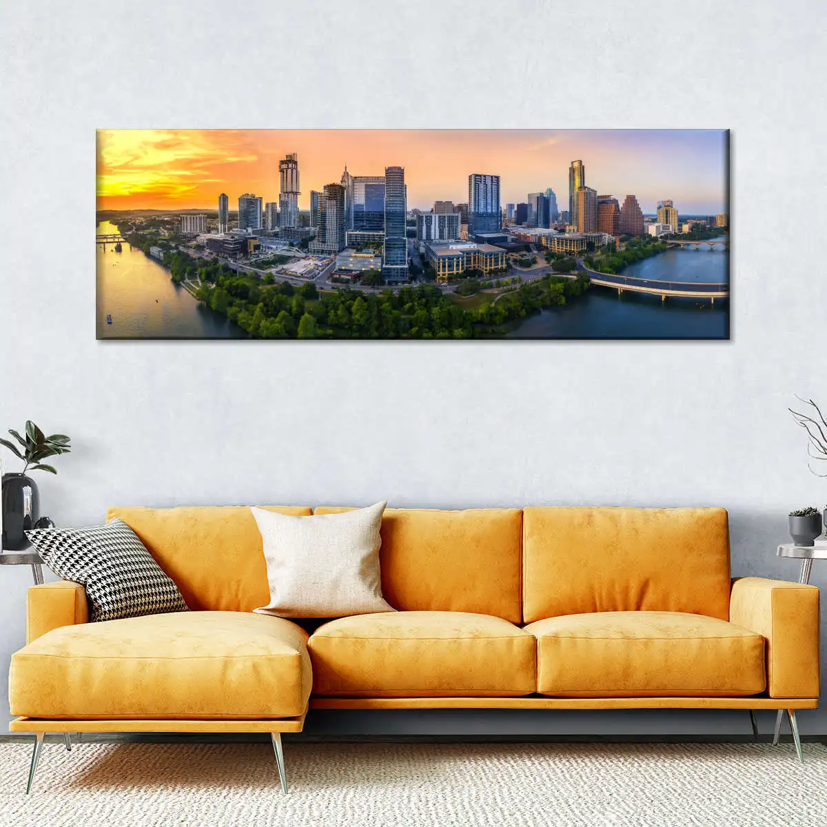 

Panoramic Austin Skyline Landscape Canvas Painting Poster Home Decor Wall Art Decoration Picture For Living Bed Kids Bath Room