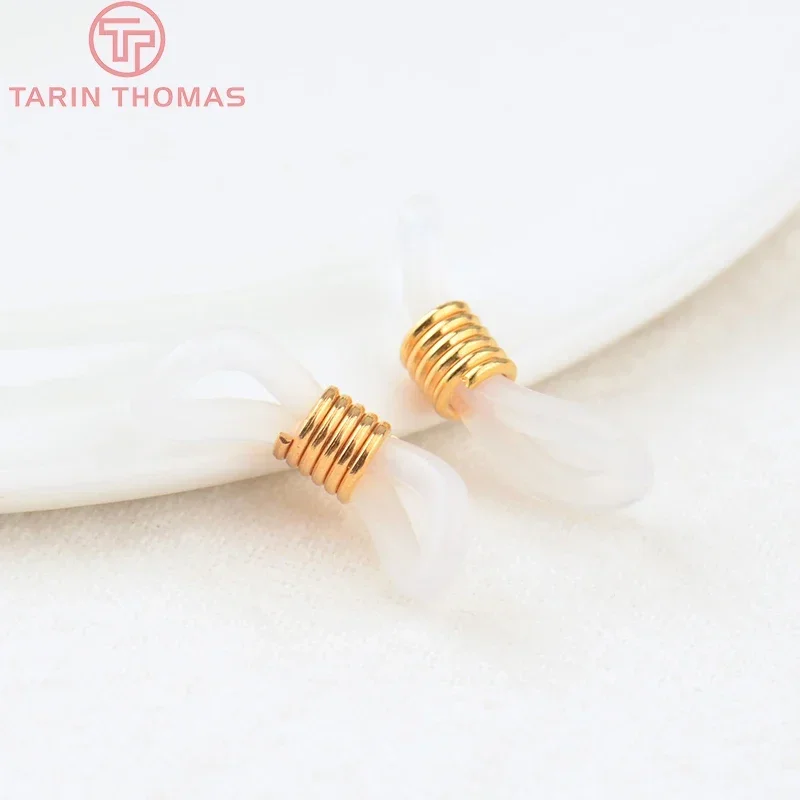 (3283) 20 шт. 5x20 мм 24-каратного позолоченного железа с резиновой пряжкой для очков