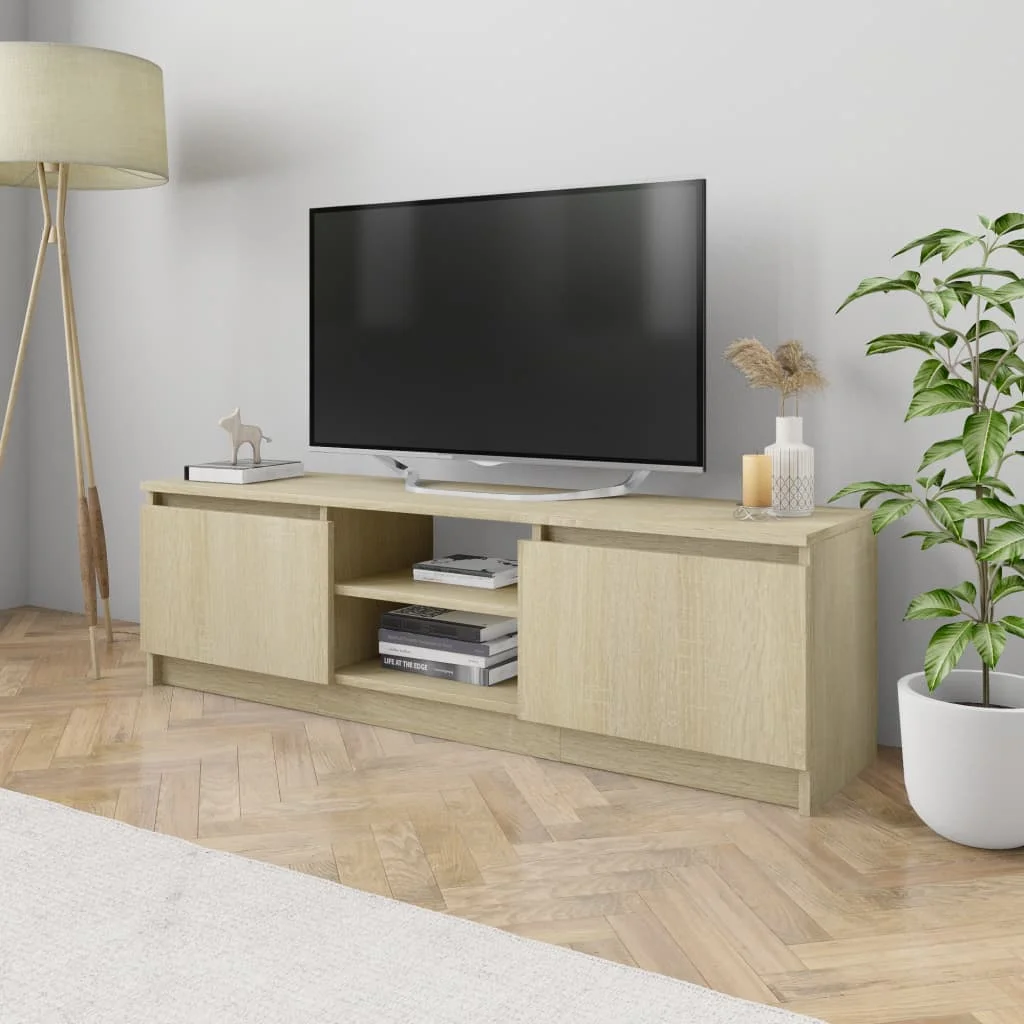 

TV Media Console Cabinet, Television Entertainment Stands, Sonoma Oak 47.2"x11.8"x13.9", Chipboard