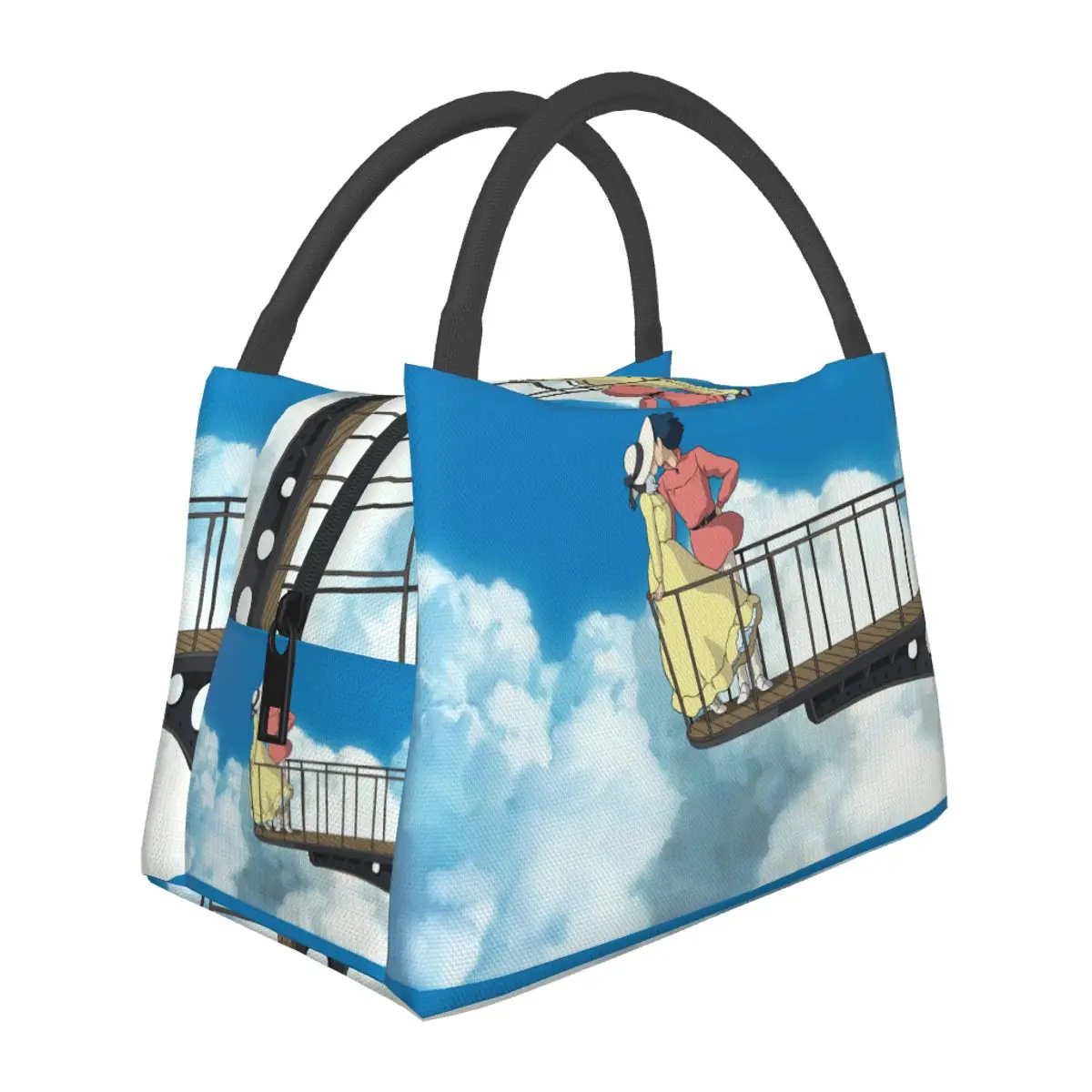 

Sophie Howls Moving Castle Lunch Bag Howl Kissing Portable Lunch Box Outdoor Picnic Designer Cooler Bag Casual Oxford Lunch Bags