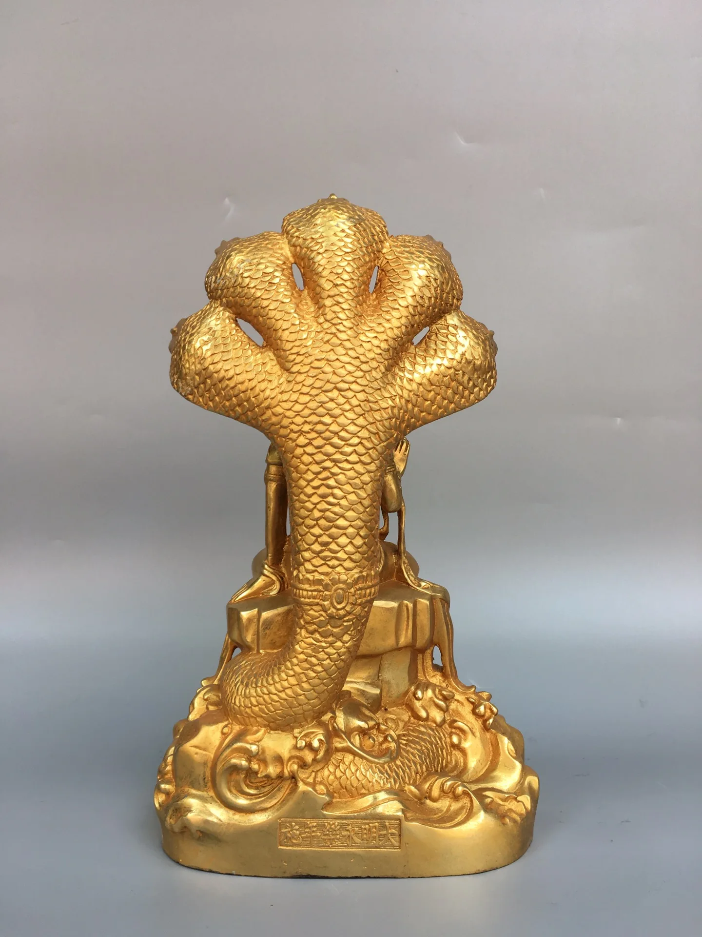 10-дюймовая коллекция тибетского храма старая бронза позолоченная грязь золото