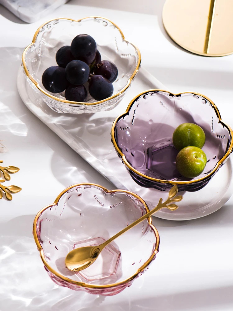 

Nordic Tableware Supplies Gold Inlay Glass Bowl Dessert Bowl Ice Cream Bowl Flavouring Bowl Dessert Decor