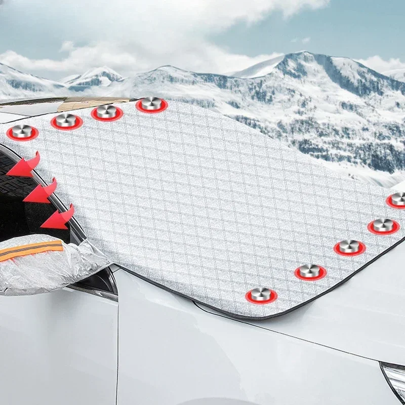 Зимний Чехол На Лобовое Стекло Для Автомобиля Магнитный Защиты От Снега Защита