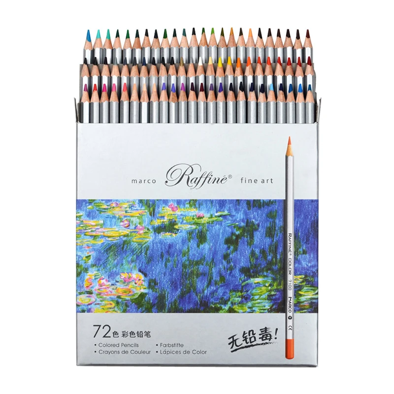 

Marco Raffine Fine 48/72 Colors Art Drawing Pencil 7100-72CB Set Wooden Writing Painting Artist Sketching Craft Doodling Designs
