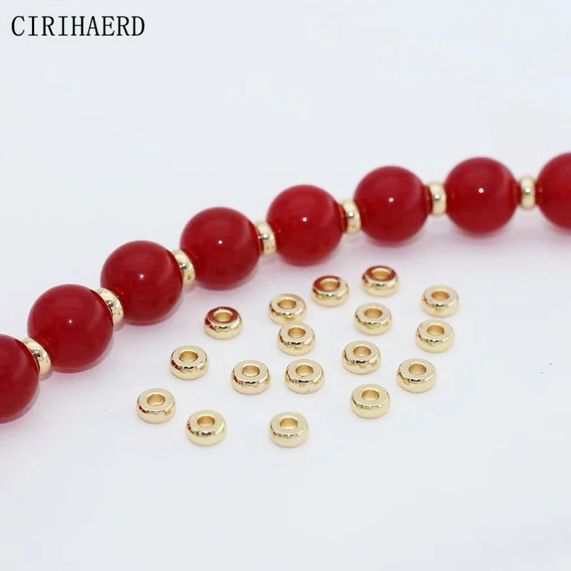 Позолоченные медные плоские бусины для изготовления ювелирных изделий