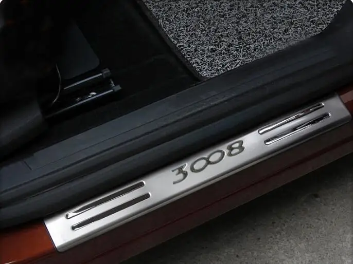 

For PEUGEOT 3008 3008 GT Car styling Accessories Stainless Door Sill Scuff Plate Guards Protector Sticker