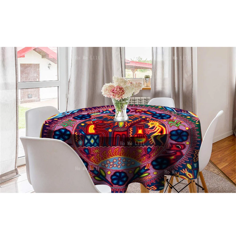 Huichol печать мексиканского народного искусства маракаме хикури олень змея Орел