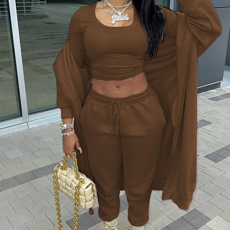 

Уличная одежда с карманами 2023, толстовка с капюшоном на молнии и длинные брюки на шнуровке, модные толстовки с длинным рукавом, однотонный спортивный костюм