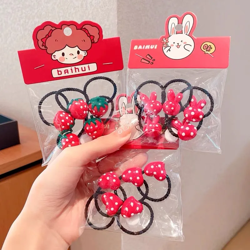 Разноцветные эластичные резинки для волос 2025 5 шт