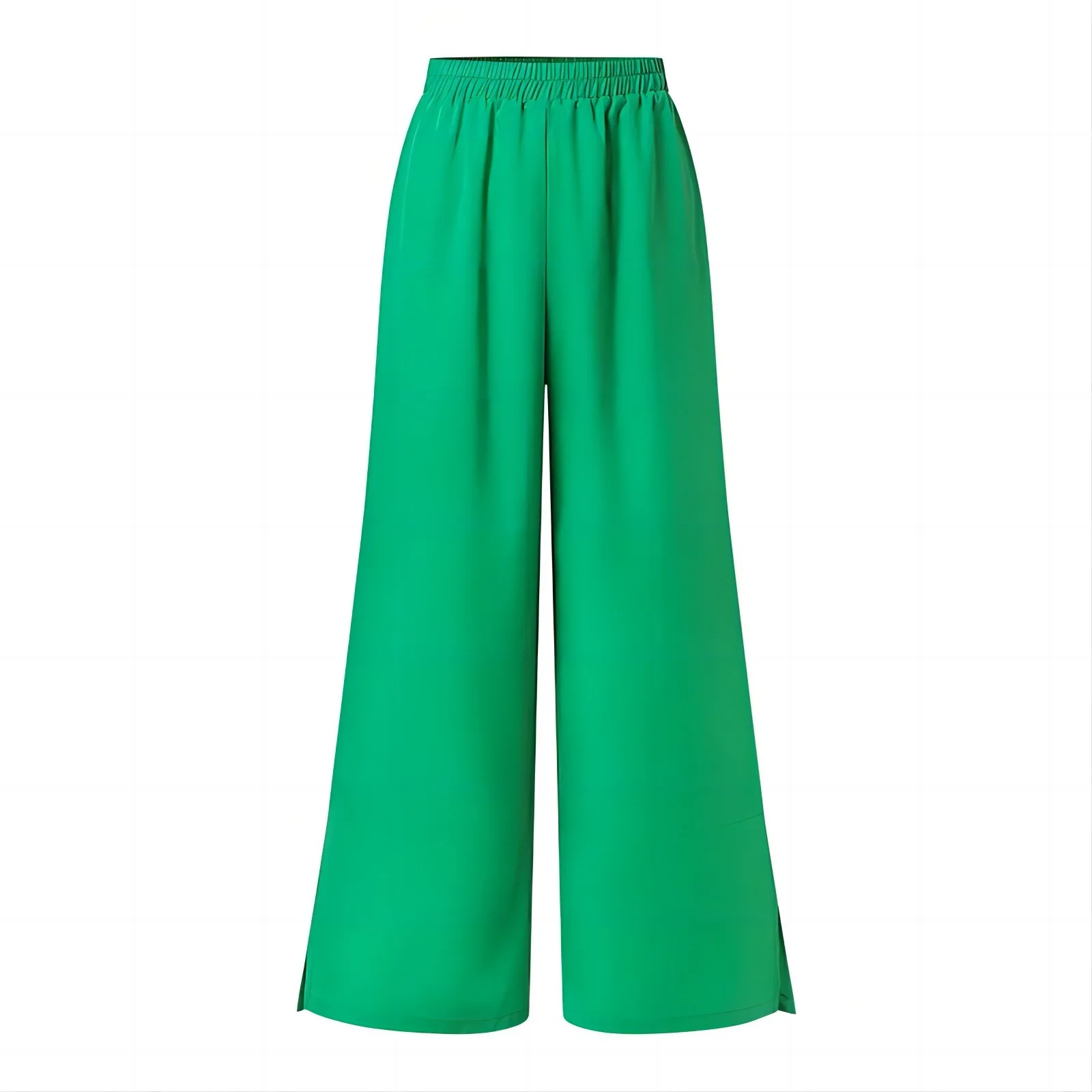 Повседневные свободные комплекты с широкими брюками женские модные однотонные