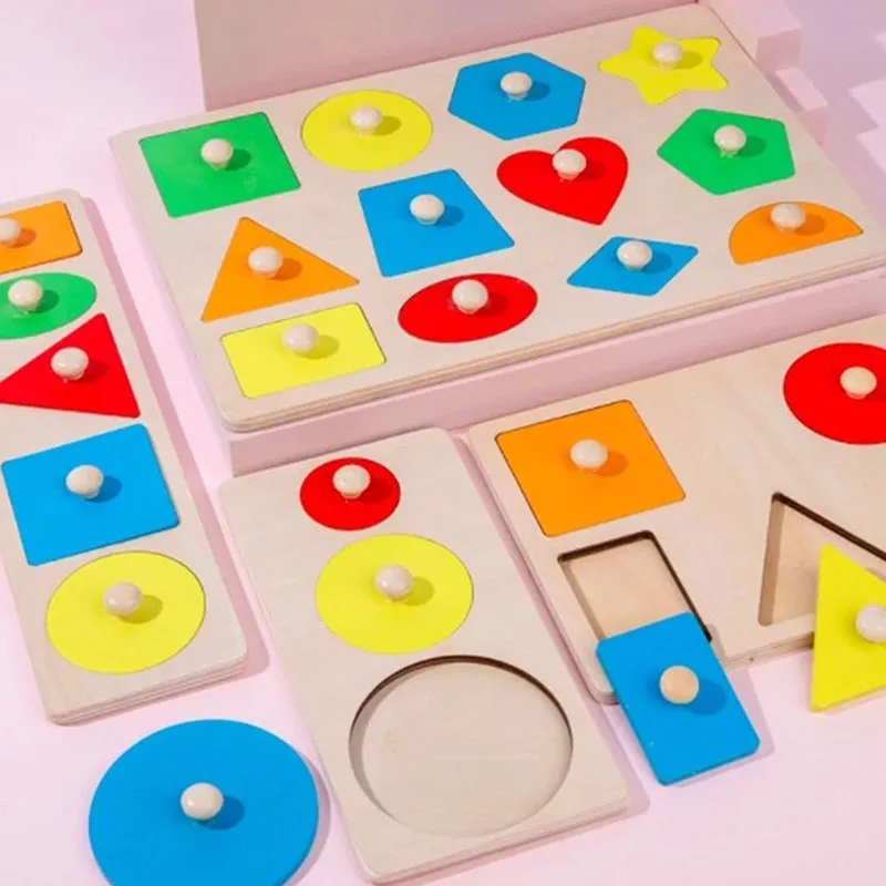 Деревянная игрушка Монтессори 1 шт. схватываемая доска геометрической формы