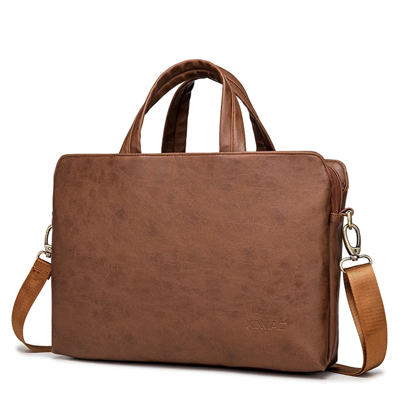 

Kinmac Brand Laptop Bag 13,14,15,15.6 Inch,Messenger Handbag Shockproof Man Lady Leather Case For MacBook Notebook PC Dropship