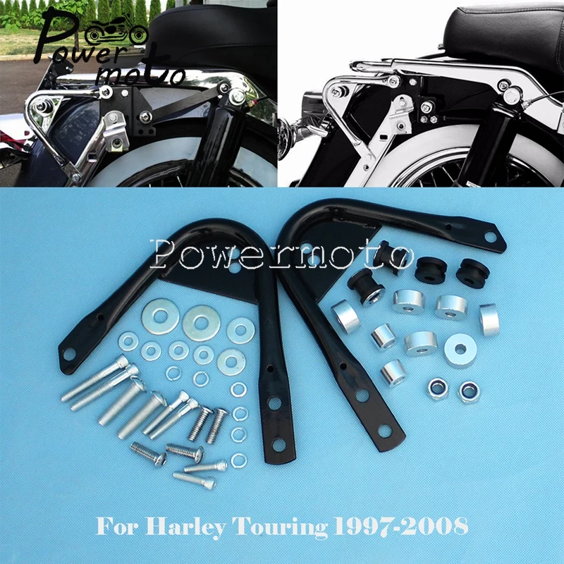 

Motorcycle Detachable 2-up Luggage Rack Backrest Docking Point Hardware For Harley Touring Road King FLHR FLHT FLHX FLTR 1997-08