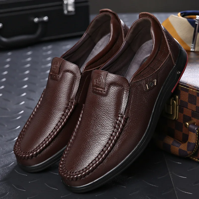 

New Men Shoes Formal Casual Leather Slip-On Men Shoes Wear-Resistant Comfortable Breathable Men Loafers Casual Zapatos De