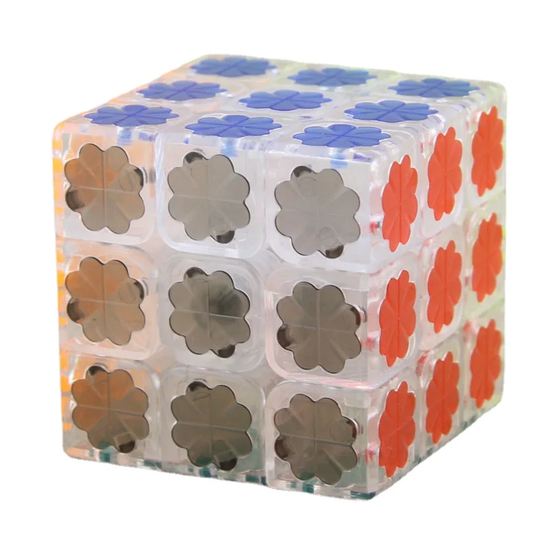 

Magic Cube Classroom Crystal Third-order Rubik's Cube Four-leaf Clover Smooth Transparent Puzzle Students Beginner Gift Toys