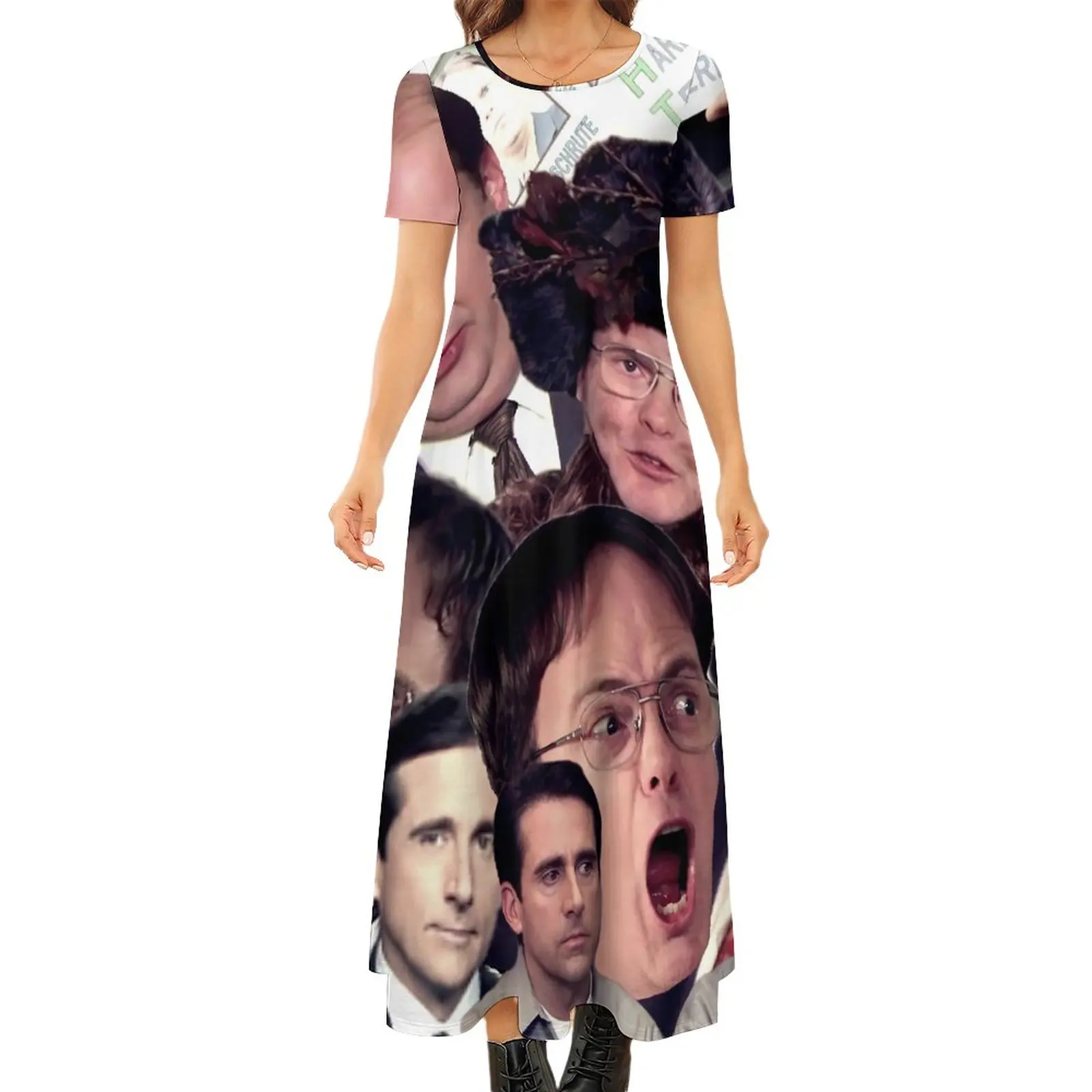 

Женское платье-макси с коротким рукавом, в Корейском стиле