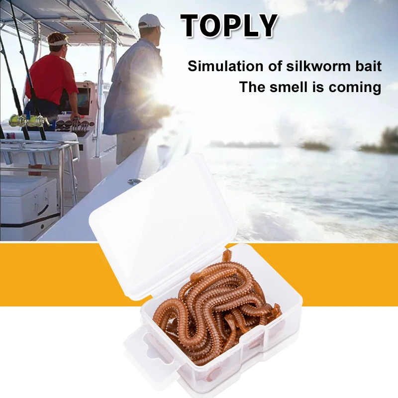 

18g/box Natural Dry Sandworms Live Fishing Lures Freshwater For Feeder Catfish Fishy Smell Soft Bait