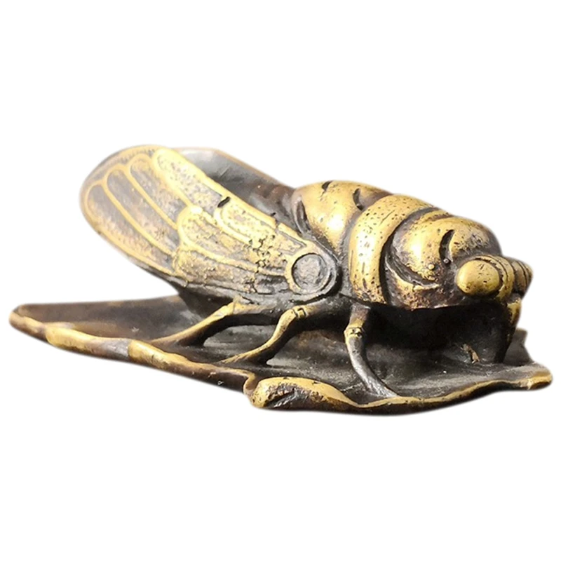 

Metal Paperweight Lovely Cicada Paper Weight Chinese Calligraphy Brass Paperweights Student Adult Study Room Antique Decoration