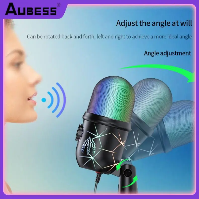 

Luminescent Noise Reduction Give Out Light Denoise Condenser Microphone Recordable Usb Microphone Rgb Microphone