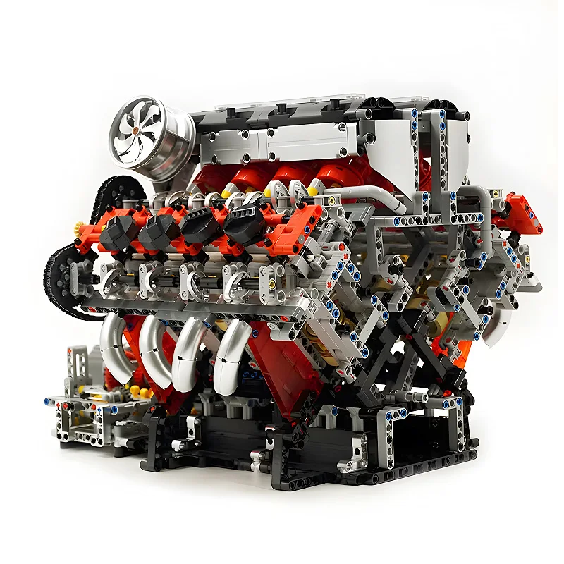 MOLD KING 10130 MOC Технический автомобиль Суперкар F488 Двигатель V8 Строительные блоки