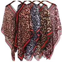 2022 summer new women shawl fashion chic leopard chiffon anti uv sunscreen scarves shawls bikini cover beach tops