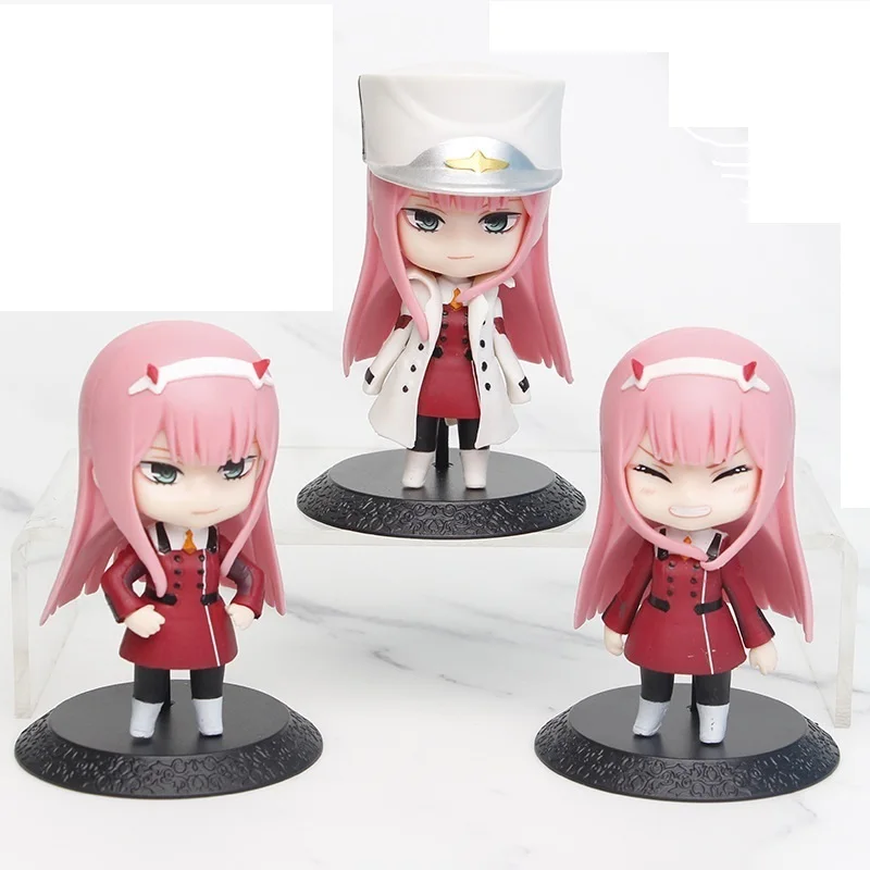 

3 шт./компл. Дарлинг в FranXX аниме-фигурка 02 ZERO TWO Kawaii, милая стоячая новая 10 см, из ПВХ, детское украшение