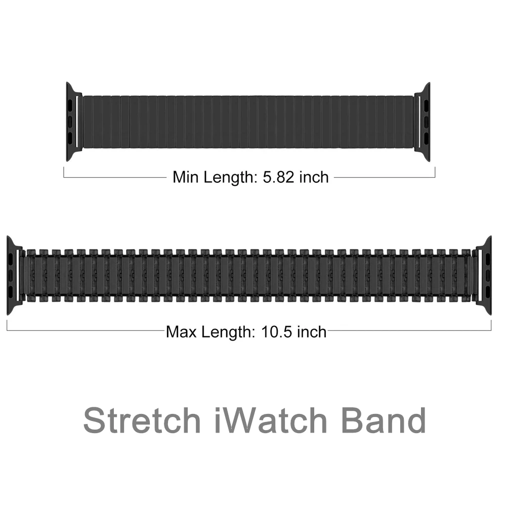Эластичный металлический ремешок для Apple Watch SE 6 40 мм 44 растягивающийся браслет из