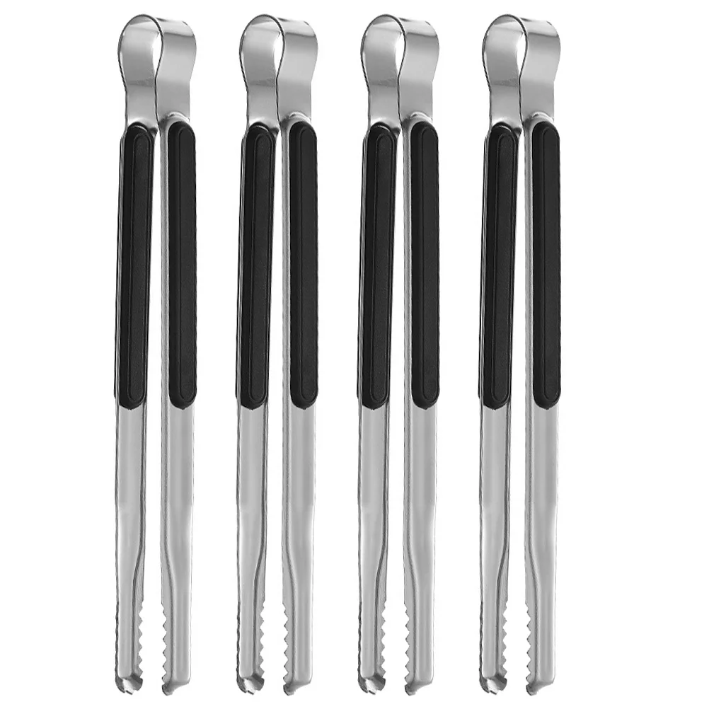 

4 Pcs Professional Food Tong Pasta Salad Household Grill 430 Stainless Steel Toaster Tongs Serving Handles