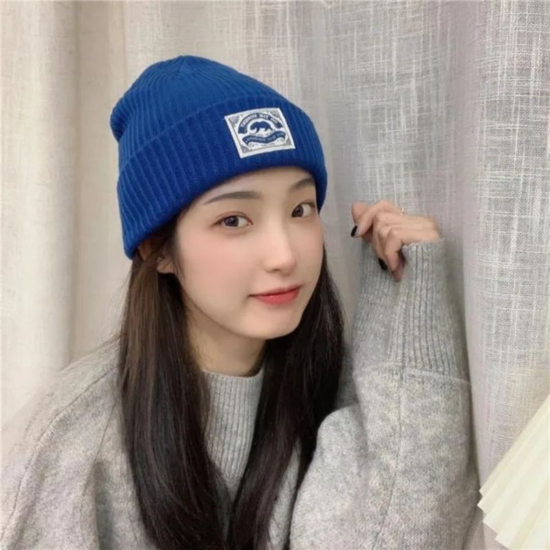 

For Autumn Winter Beanie Women Warm Knitted Hat Men Cold Cap Female Korean Style Bonnets Solid Skullies Casual Couple Fashion