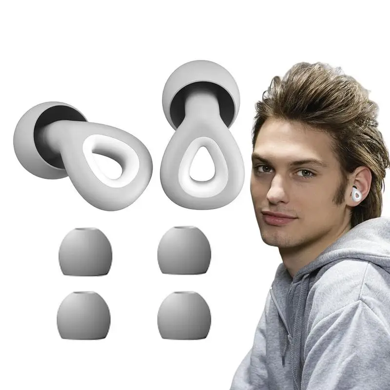 

Noise Blocking Ear Plugs Drop Shape Waterproof Quiet Earplugs With Box And Replaceable Ear Caps Silica Earplug Noise Sensitivity