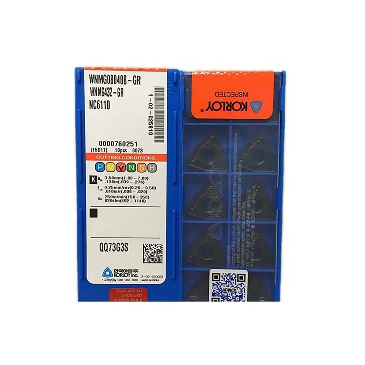 

KORLOY 100% Original WNMG060404 WNMG060408 WNMG080404 WNMG080408 WNMG080412 GS HS GR VP2 Medium-Roughing Carbide Turning Inserts