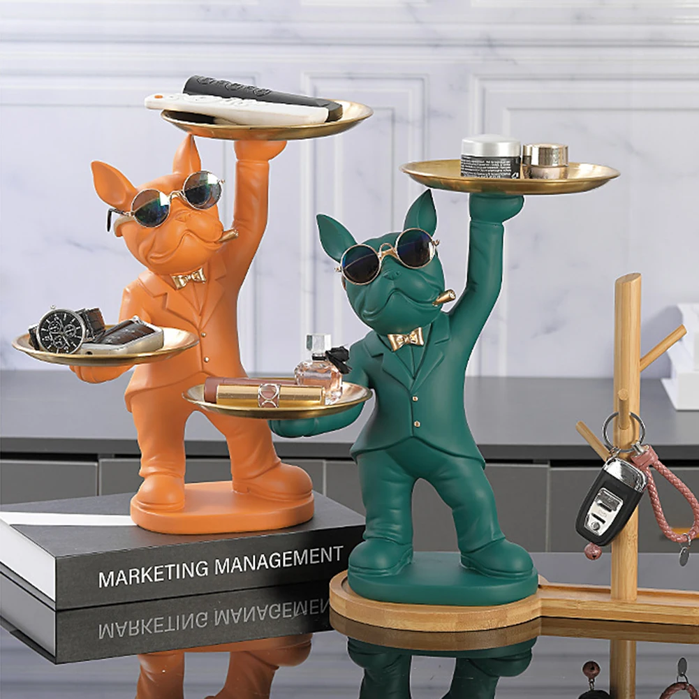 

Полимерная скульптура в виде животного, 2 металлические лотки, классные статуэтки с милыми очками, милые художественные коллекционные предметы, офисное и домашнее украшение