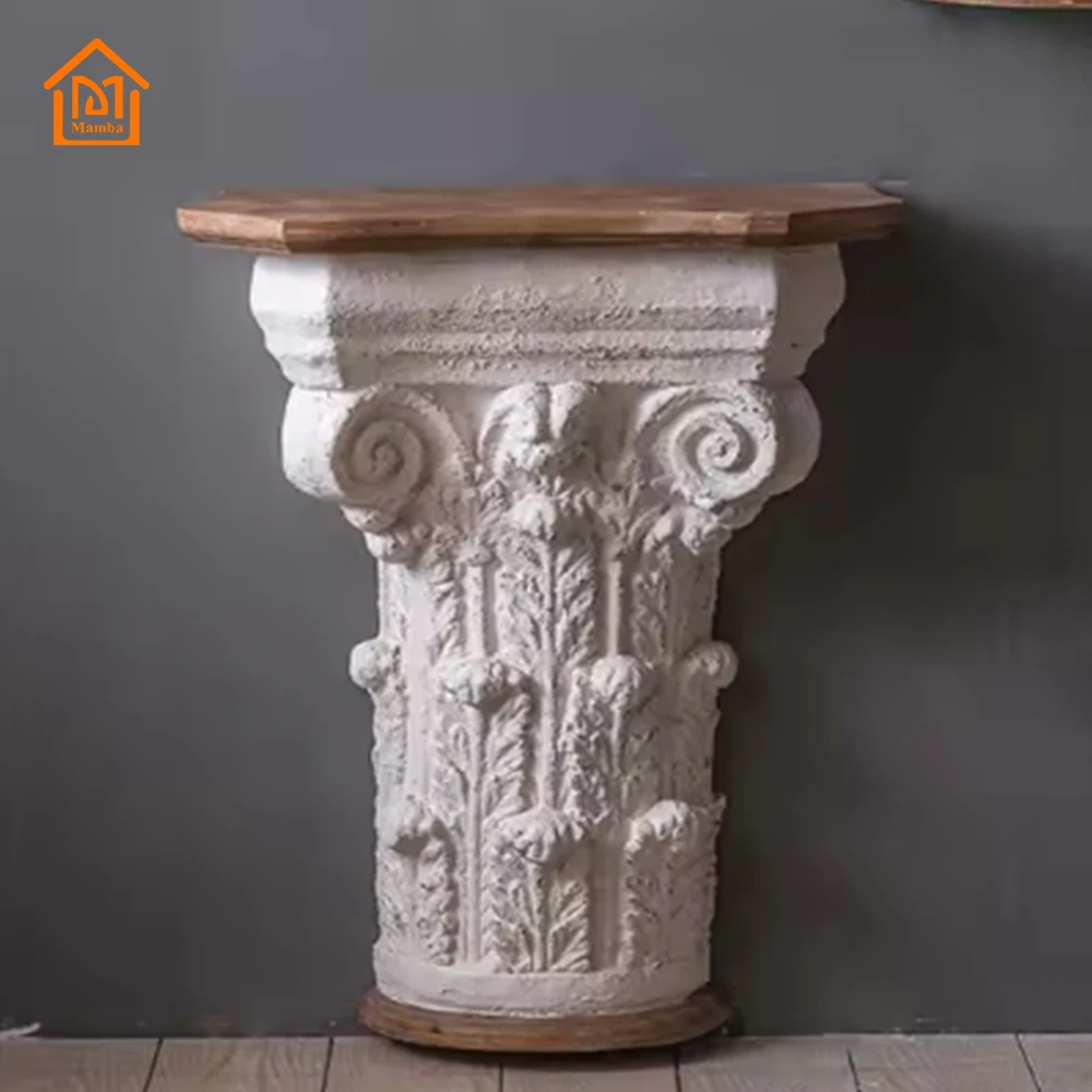 Винтажный индустриальный стиль деревянный узкий стол резное украшение мебель