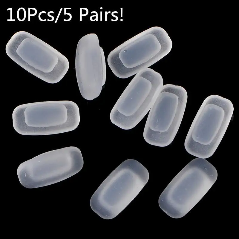 

NEW 10PCS/5 Pairs Square Silicone Airbag Soft Nose Pads On Glasses Slot Type Embedding Cassette Anti-Slip Toos Eyeglasses