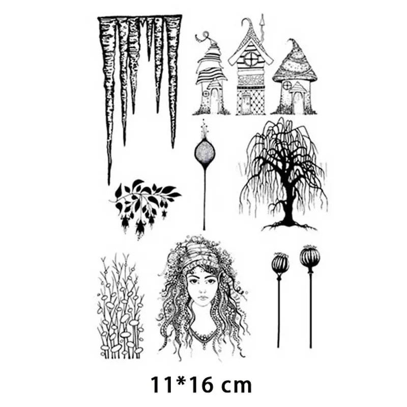 

New Arrival Plants Fairy Clear Stamps for DIY Scrapbooking Card Transparent Silicone Stamp Making Photo Album Crafts Decoration