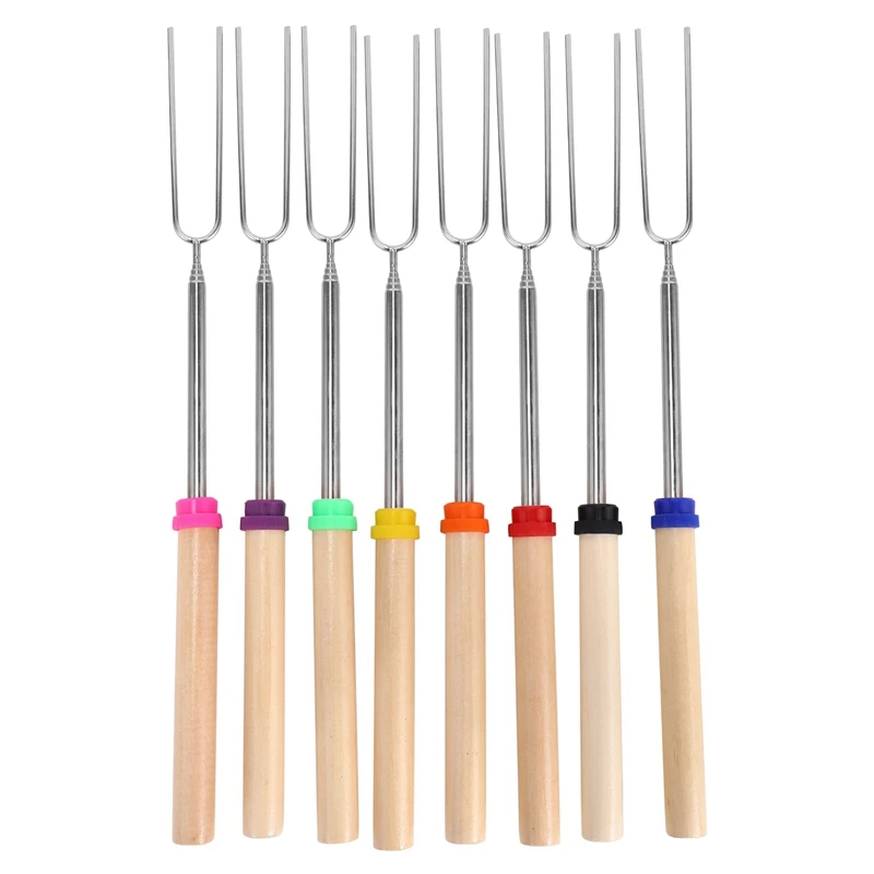 

Marshmallow Sticks,16 Pcs Roasting Sticks For BBQ/Campfire/Camping,Stainless Steel Smores Sticks With Wooden Handles