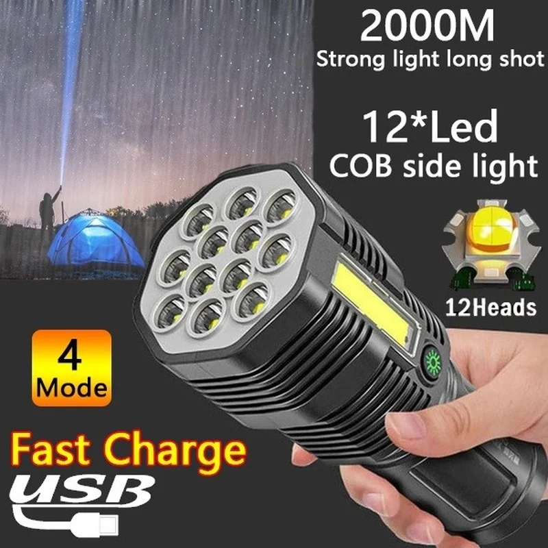 

LED Ultra Powerful Led Flashlight Rechargeable High Power Led Flashlights Waterproof Outdoor Lighting Torch Dropshipping