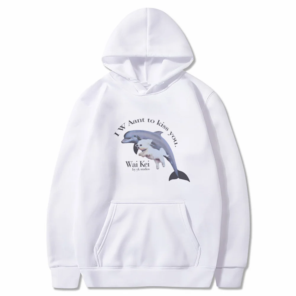 

Korean Style Fashion Trend Men Hoody Hoodies Sweatshirts Hip Hop Streetwear Clothing Funny Shark Dog Printed Plus Fleece