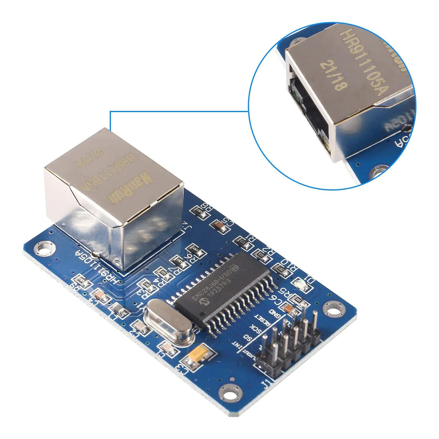 ENC28J60 ENC28J60-I/SO HR911105A Ethernet LAN сетевой модуль SPI интерфейс 3 В для Arduino AVR PIC LPC STM32 - купить