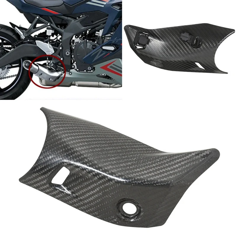 

Motorcycle Real Carbon Fiber Exhaust Pipe Cover For Kawasaki Ninja ZX25R 2021-2023 Kits