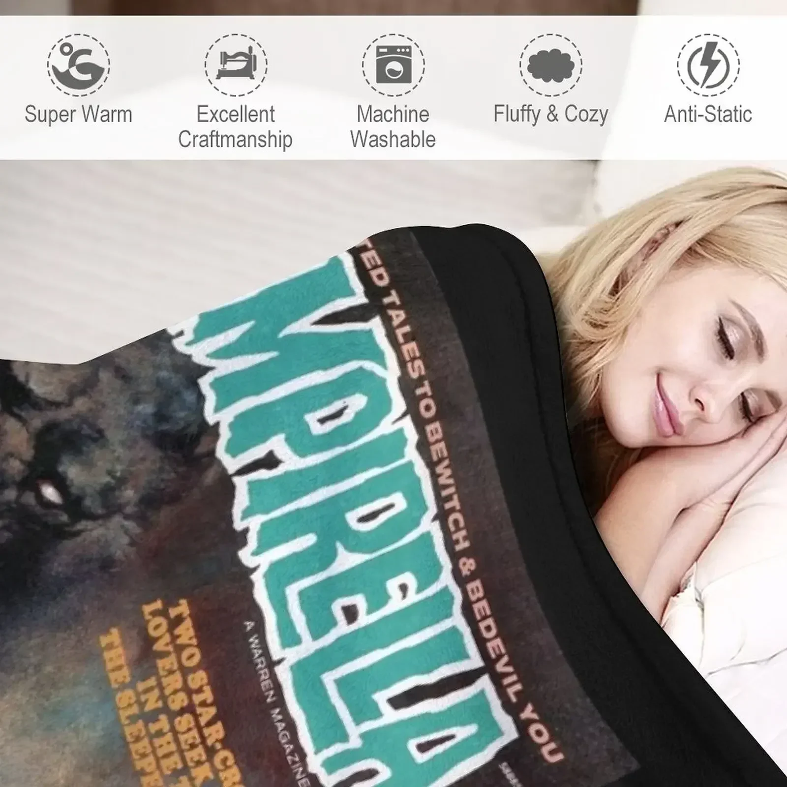 YEP АНОТИФЕРЫЙ БОЛЬШОЙ ВИНТАЖНЫЙ НАКЛАДКА НА МАГАЗИНУ VAMPIRELLA! Одеяло Декоративные