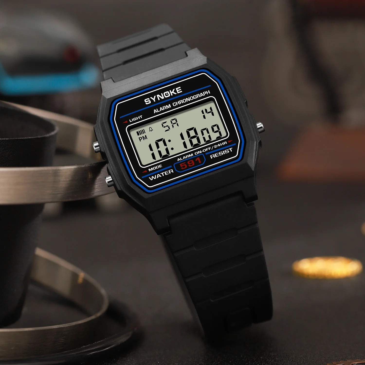 Модные мужские цифровые часы с секундомером