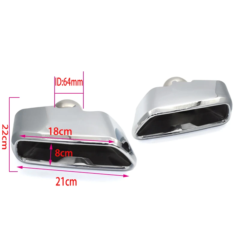 2pcs Exhaust Tip For BMW G30 G38 525i 530i 540i MP Style 304 Stainless Steel Silver Car Muffler Tip Square Tailpipe in 2018-2020 images - 6